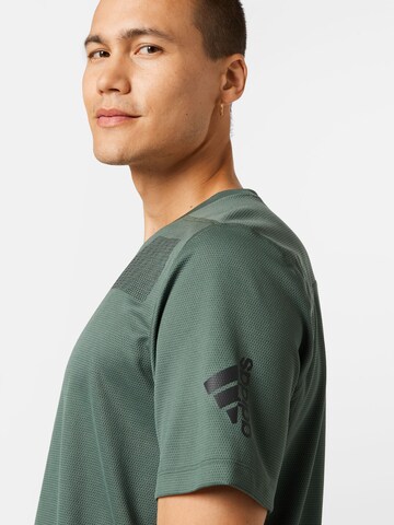 ADIDAS SPORTSWEAR Performance Shirt 'Workout Front Rack Impact Print' in Green