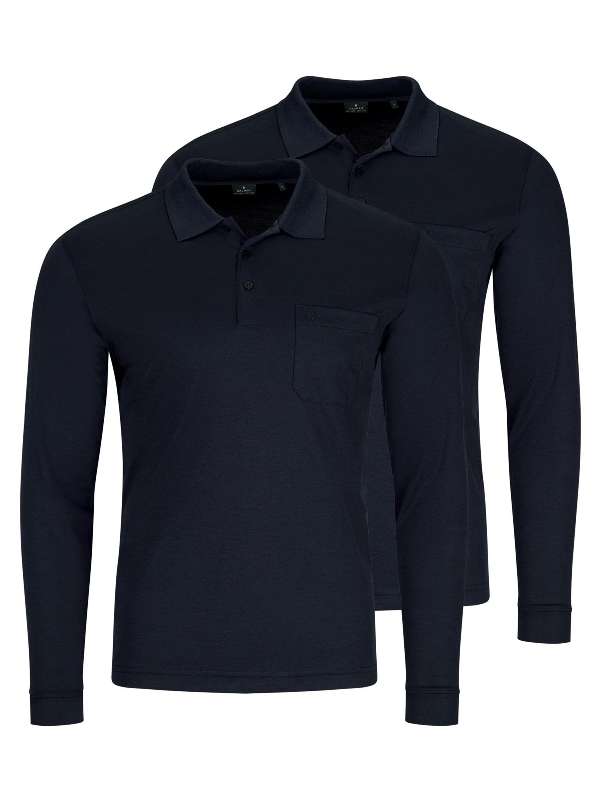 Ragman Shirt 'Basic' in Blauw: voorkant