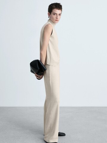 MANGO Broderad topp 'MICHIGAN' i beige