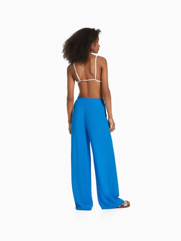 Bershka Wide Leg Hose in Blau