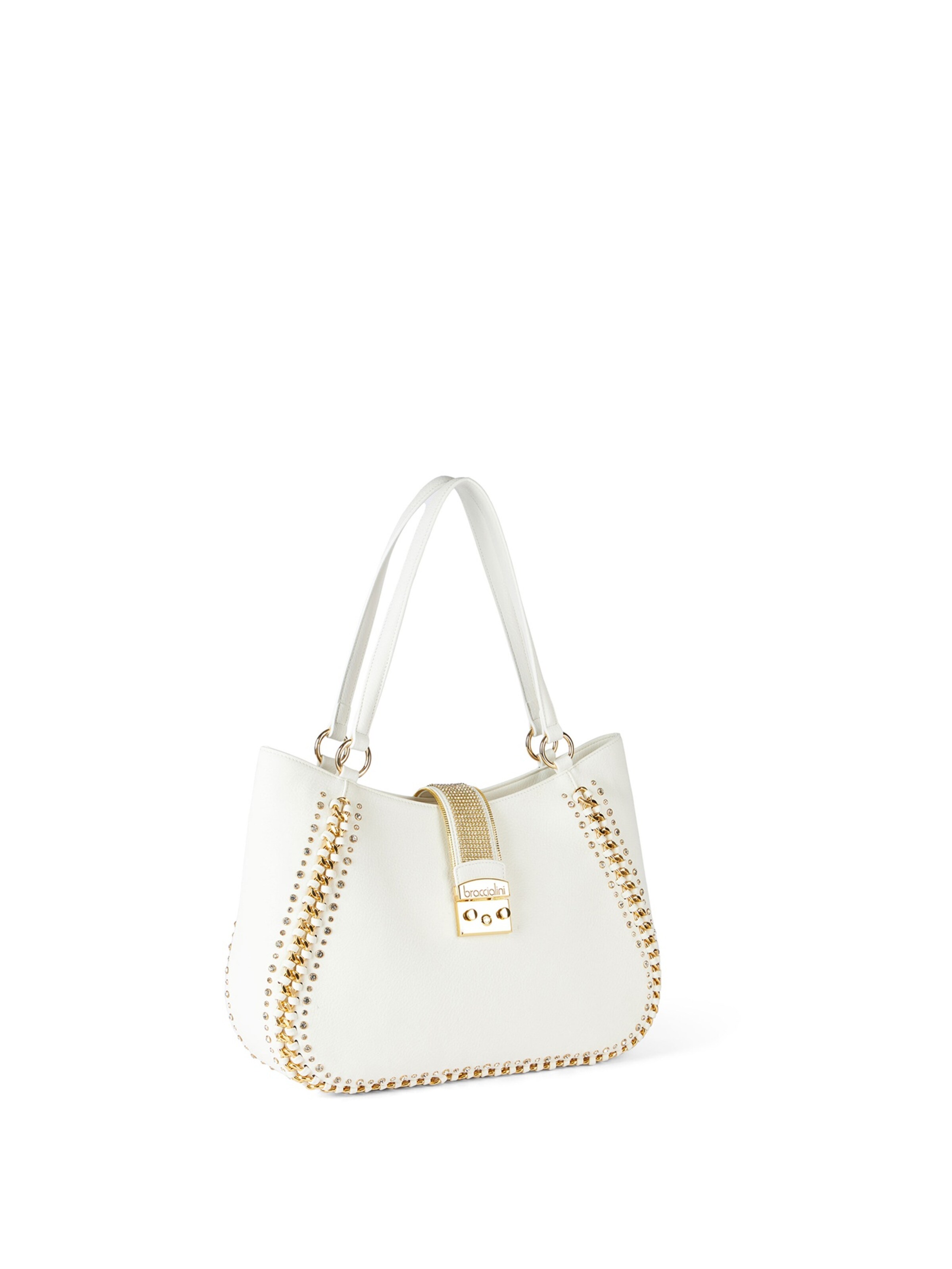 Borsa a spalla 'Idalia Plus' di Braccialini in bianco: frontale