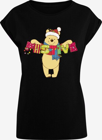 ABSOLUTE CULT Shirt 'Winnie The Pooh - Festive' in Black: front