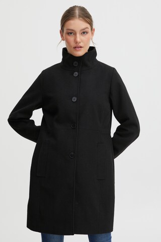 Oxmo Between-Seasons Coat 'Valerine' in Black: front