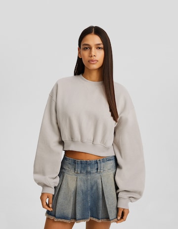 Bershka Sweatshirt in Grijs: voorkant