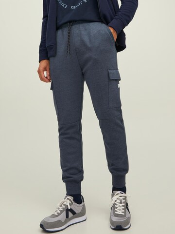 JACK & JONES Tapered Cargobroek 'Gordon' in Blauw: voorkant