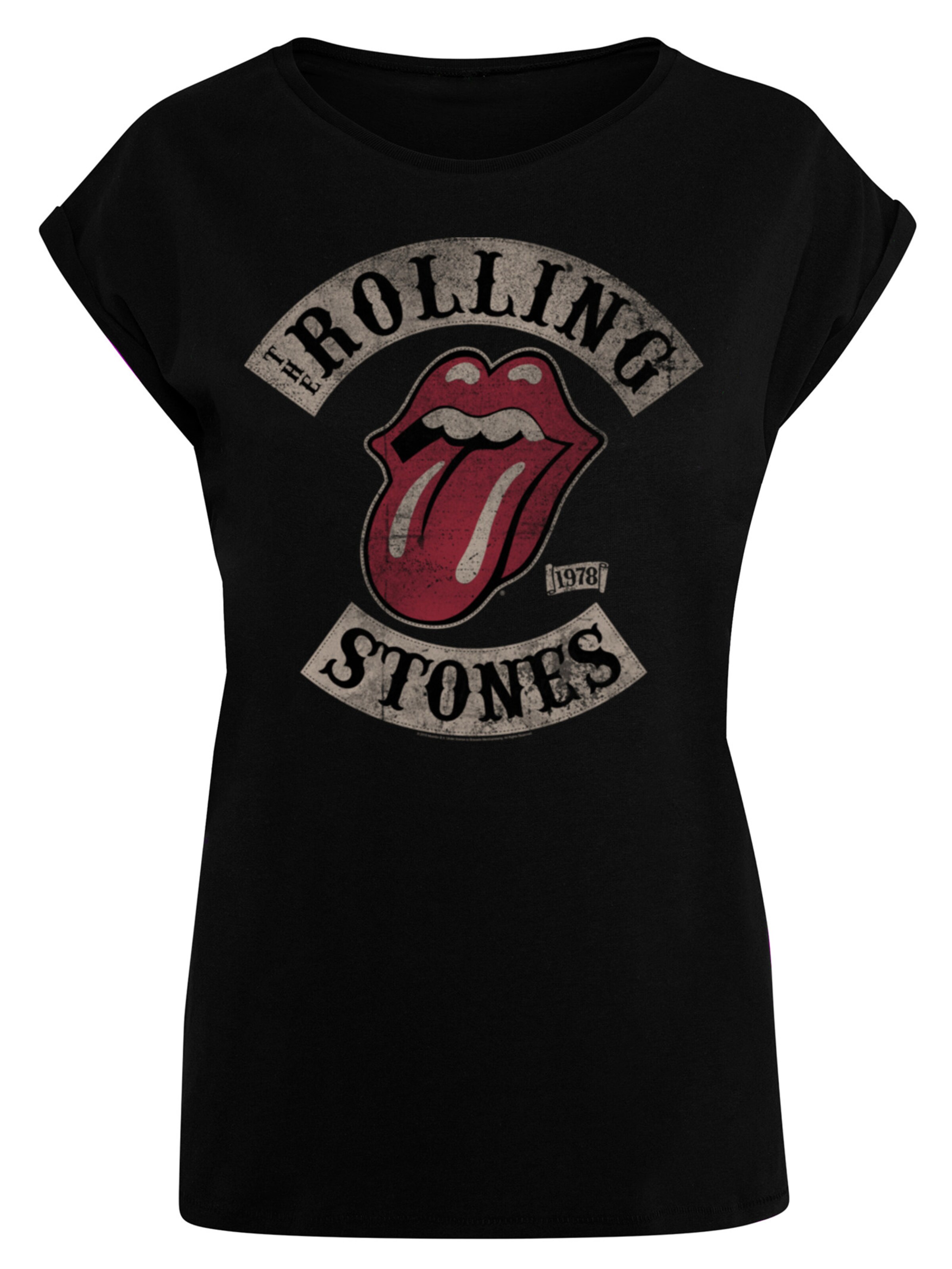 F4NT4STIC Shirt 'The Rolling Stones Tour '78 Blk' in Schwarz: Vorderseite