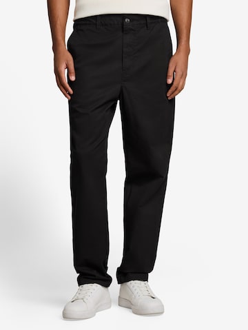 TOM TAILOR DENIMLoosefit Chino hlače - crna boja: prednji dio