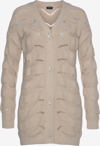 LAURA SCOTT Knit Cardigan in Beige: front