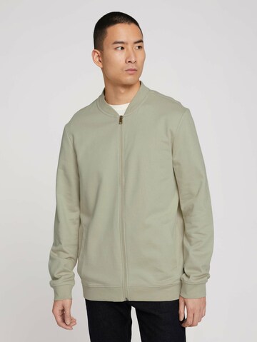 TOM TAILOR DENIM Sweatvest in Groen: voorkant