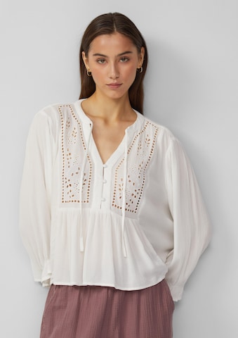 QS Blouse in Beige: front