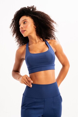 Justever Bustier Sport-BH in Blau: Vorderseite