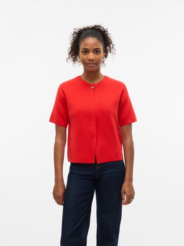 VERO MODA Knit Cardigan 'VMGold' in Red: front