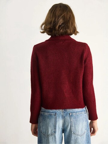 Cardigan Bianco Lucci en rouge