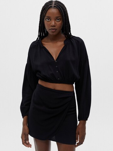 Pull&Bear Bluse in Schwarz: predná strana