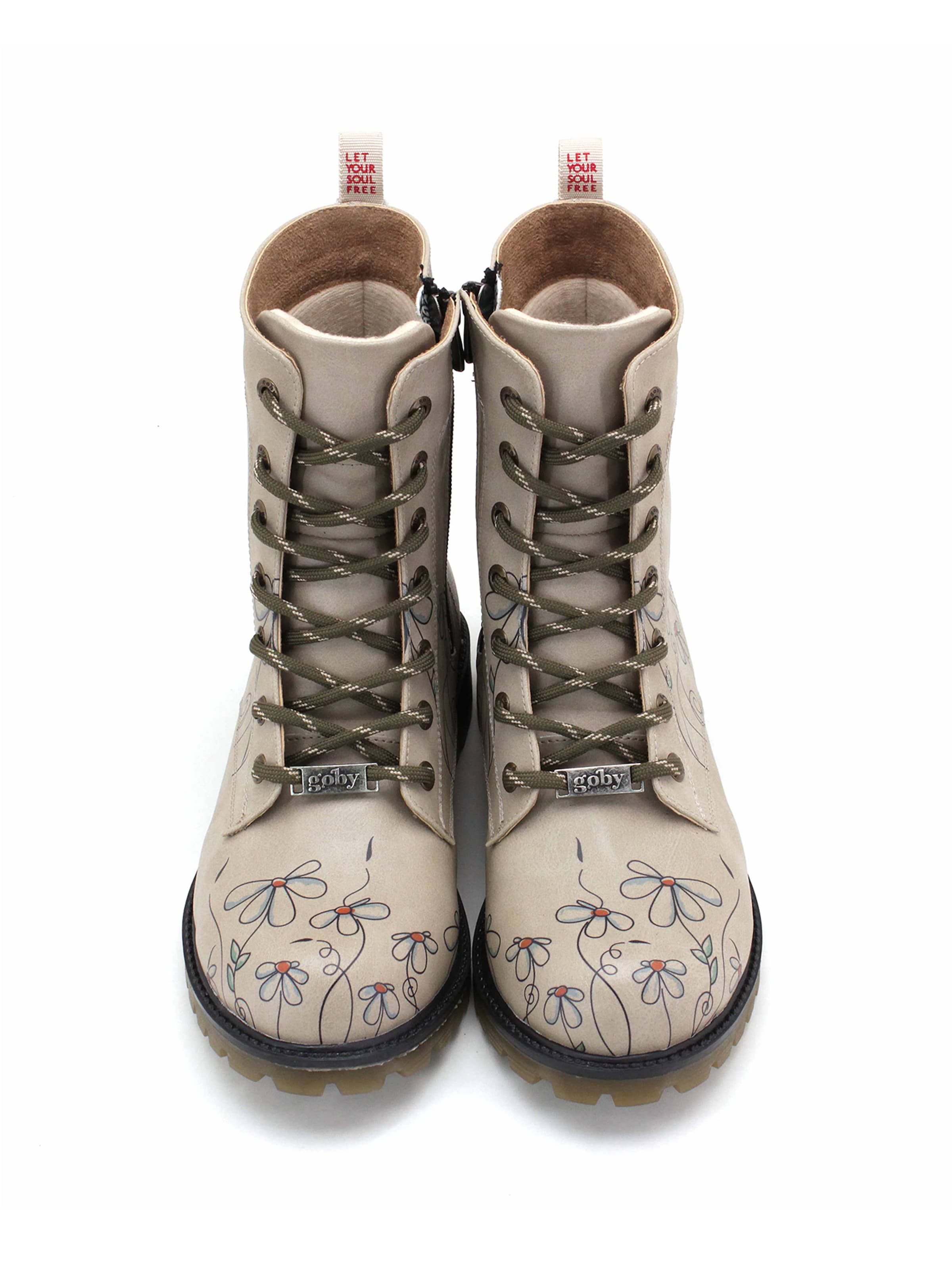 Goby Schnürstiefel 'Goby MAT146'‌‌‌‌‌ in Beige