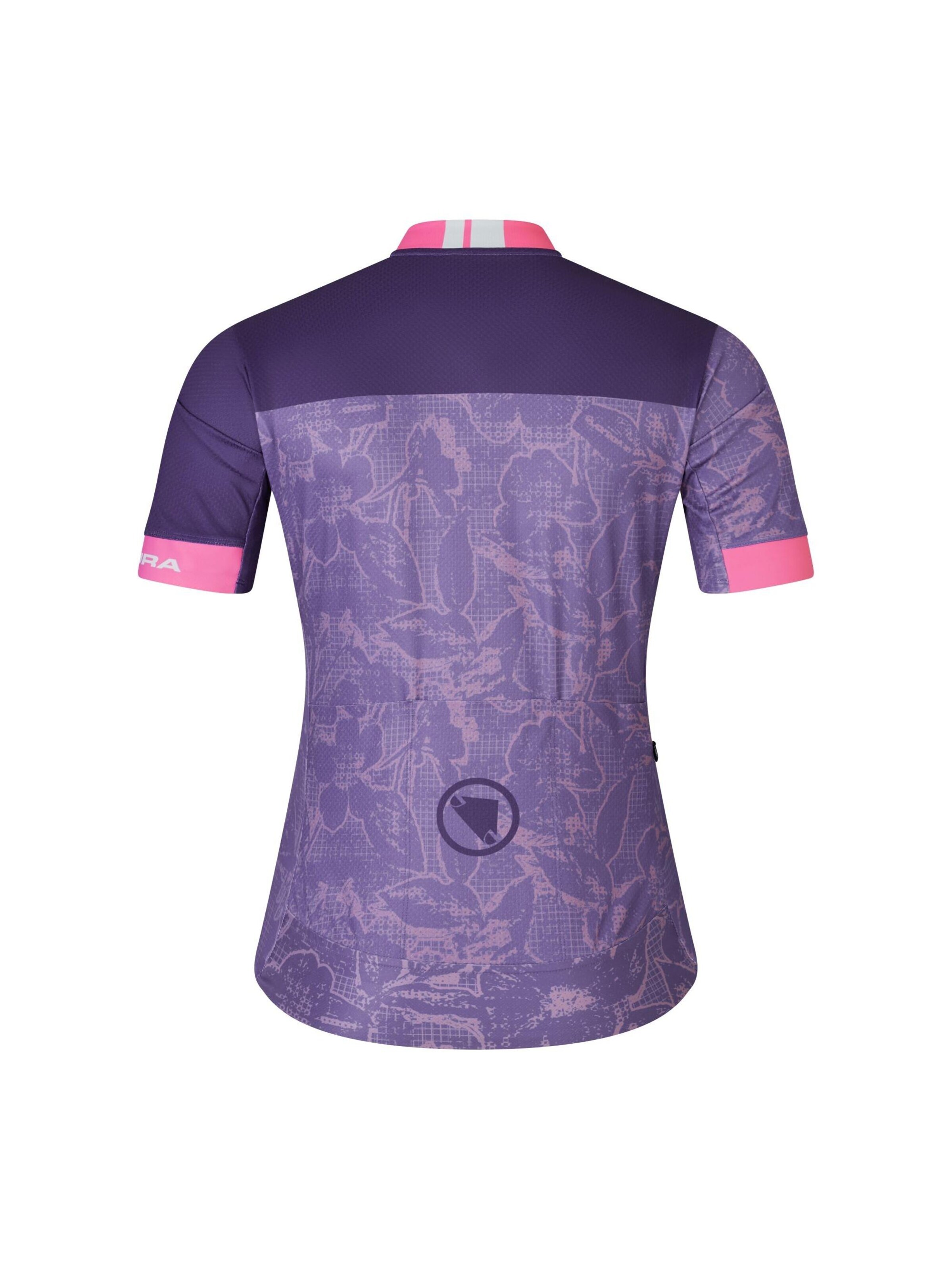 T-shirt fonctionnel 'Floral Block' ENDURA en violet : devant