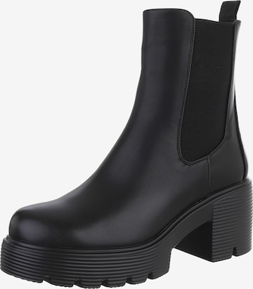 Ital-Design Chelsea Boots in Schwarz: Vorderseite