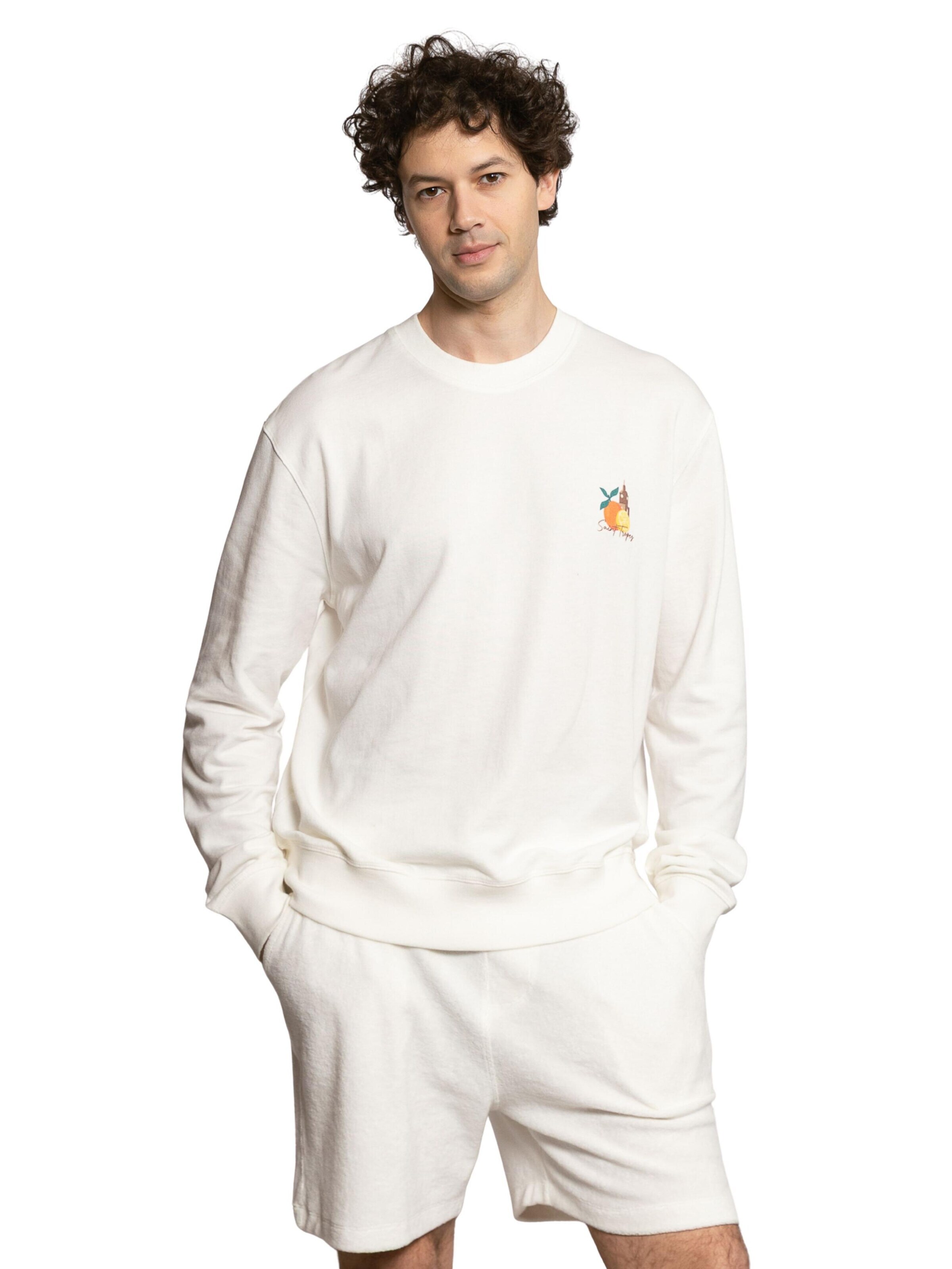 Sweat-shirt 'Sweat Terry' LDB en blanc : devant
