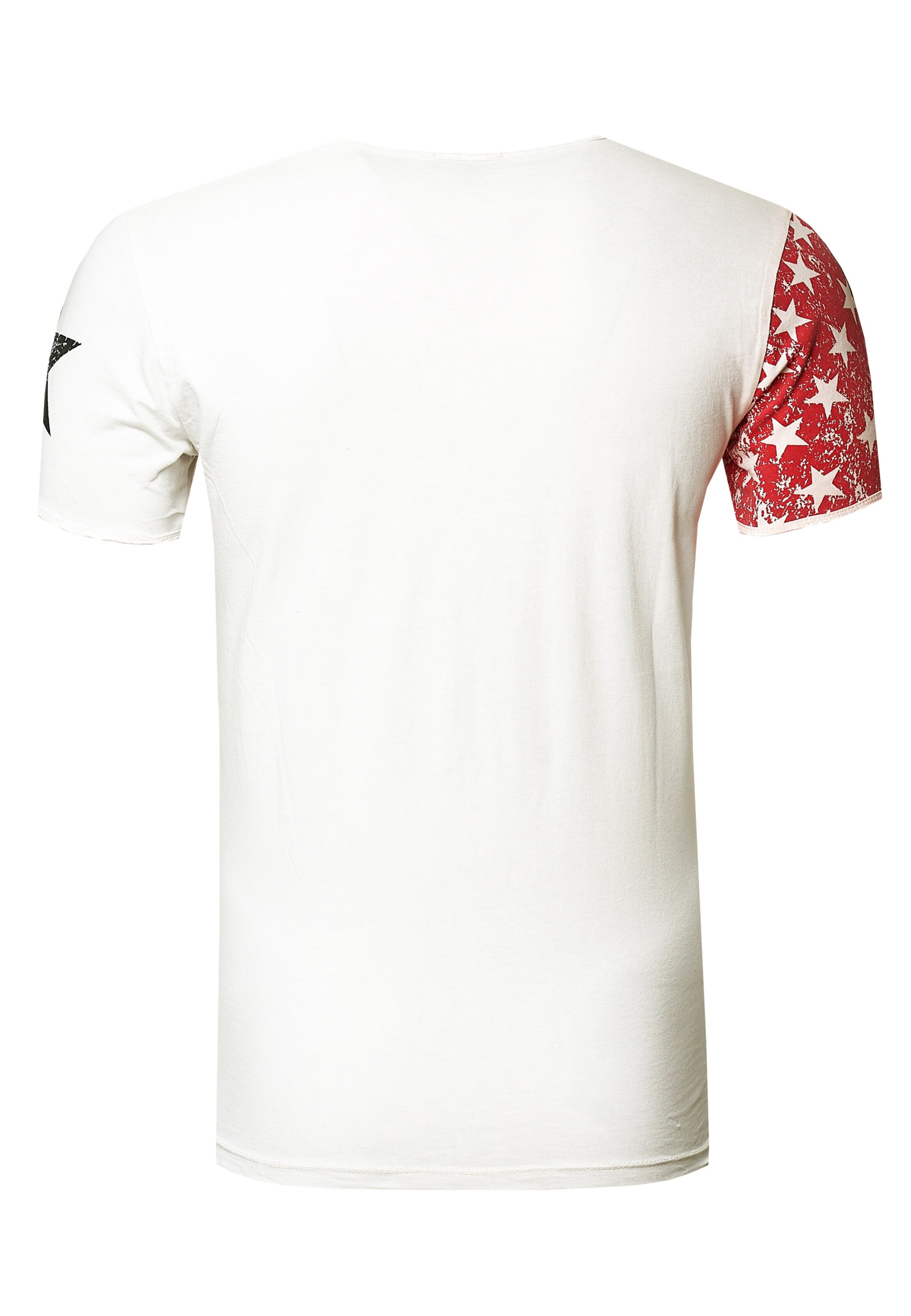 Rusty Neal Cooles T-Shirt mit V-Ausschnitt in Weiß