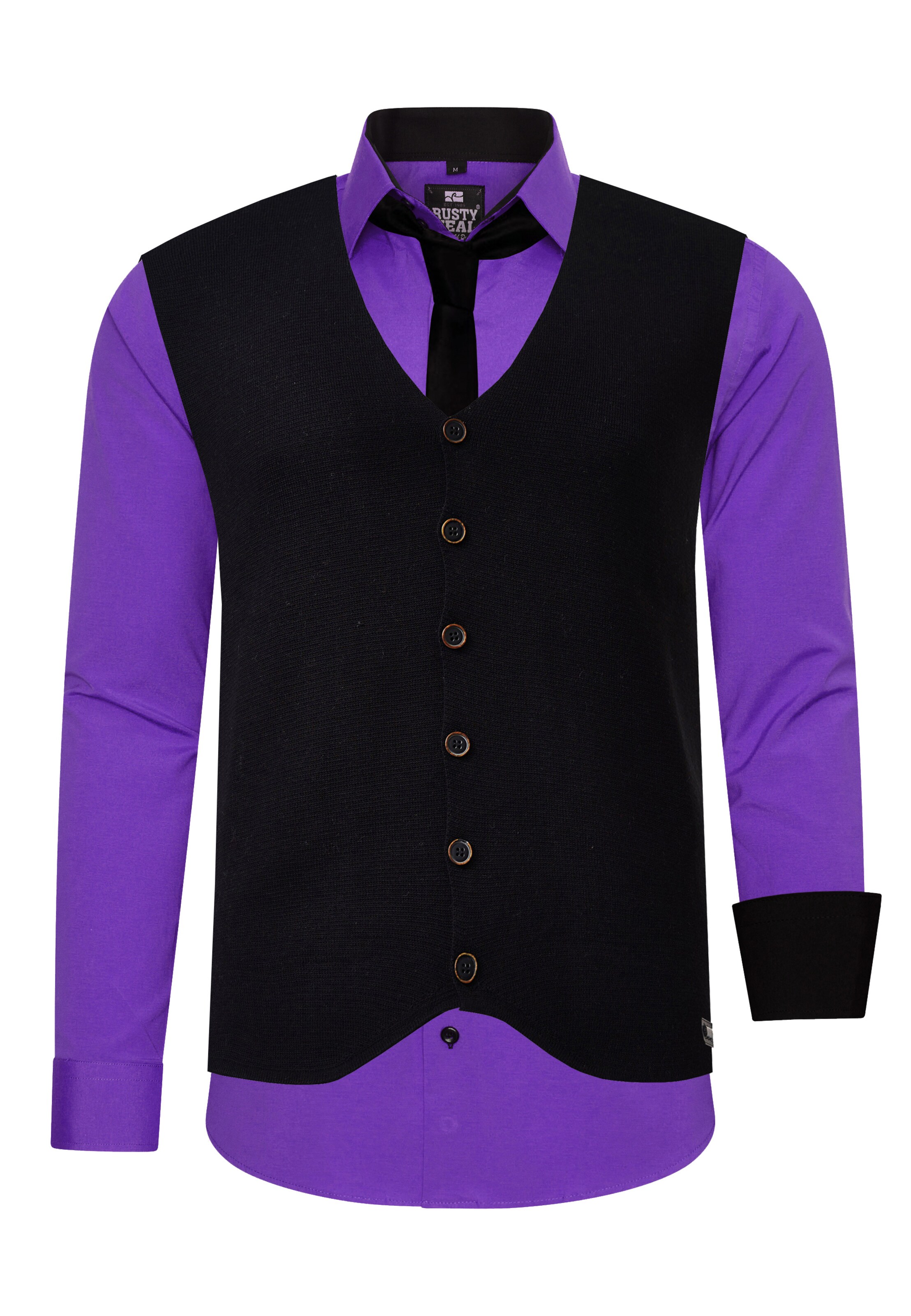 Rusty Neal Slim fit Overhemd in Lila: voorkant