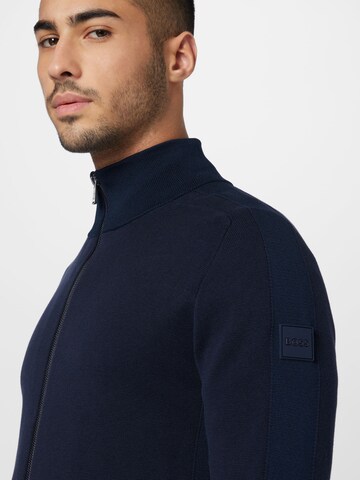 BOSS Black Strickjacke 'Fisio' in Blau