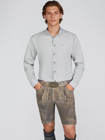 SPIETH & WENSKY Slim fit Traditional button up shirt 'Hubertus' in Blue: front