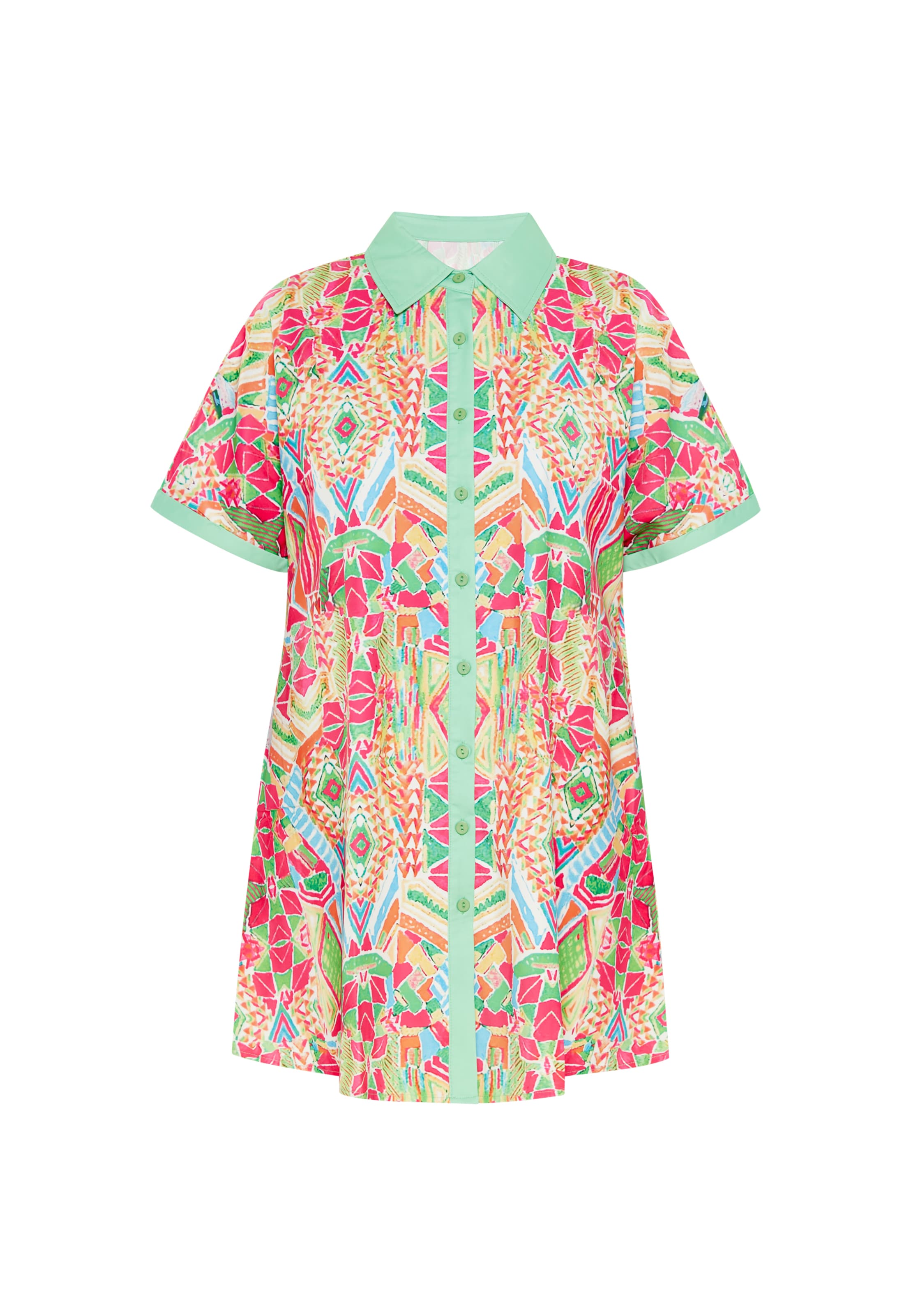 FELIPA Košeľové šaty 'Casual' - svetlozelená / oranžová / ružová / biela, Produkt