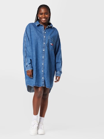 Tommy Jeans Curve Shirt Dress in Blue: front