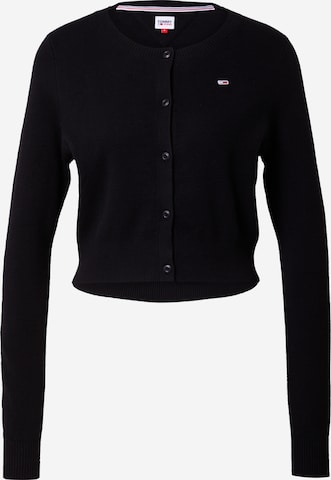 Geacă tricotată de la Tommy Jeans pe negru: față