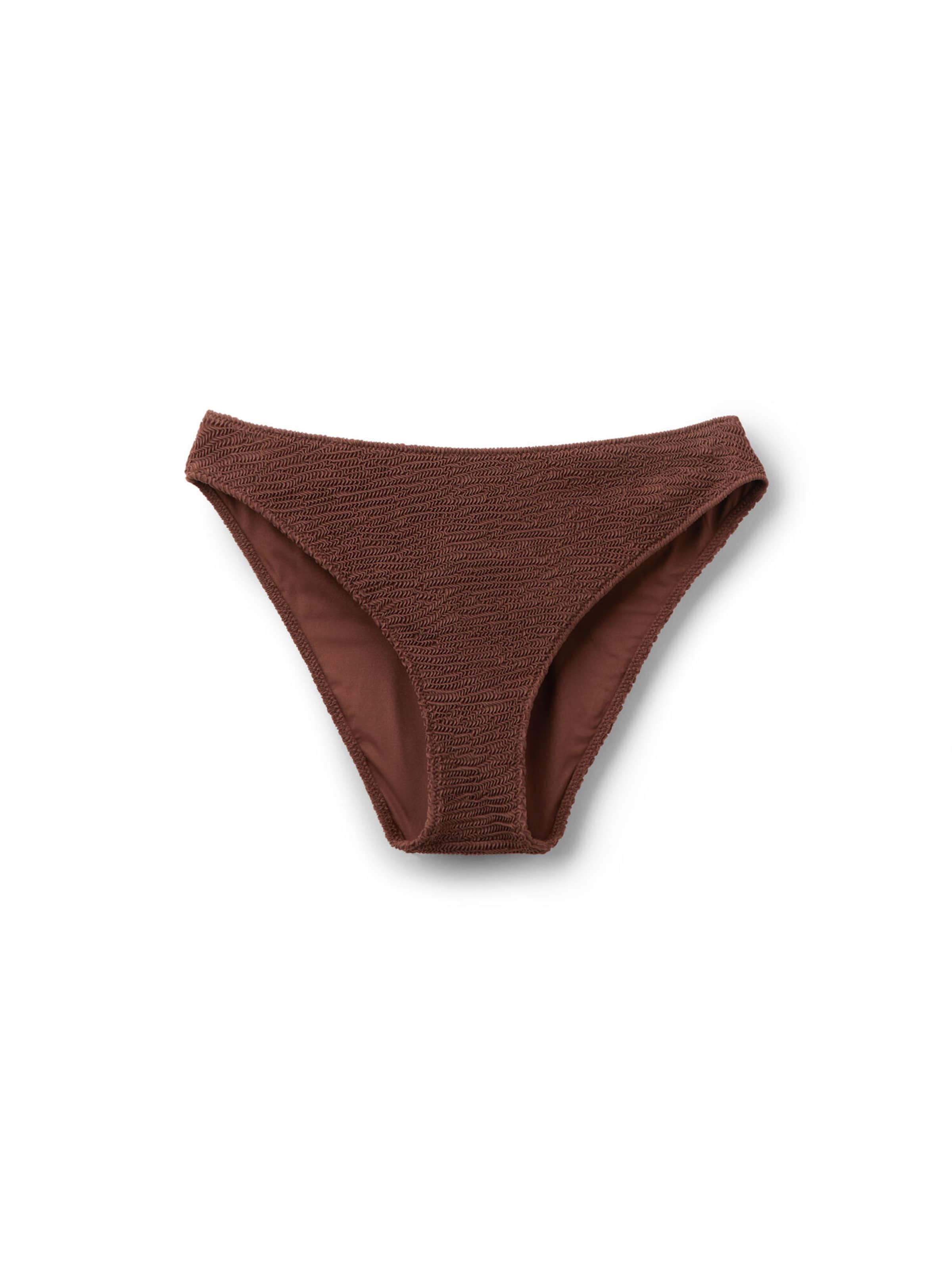 CALZEDONIA Bikini Bottoms 'Crinkle Waves' in Brown: front