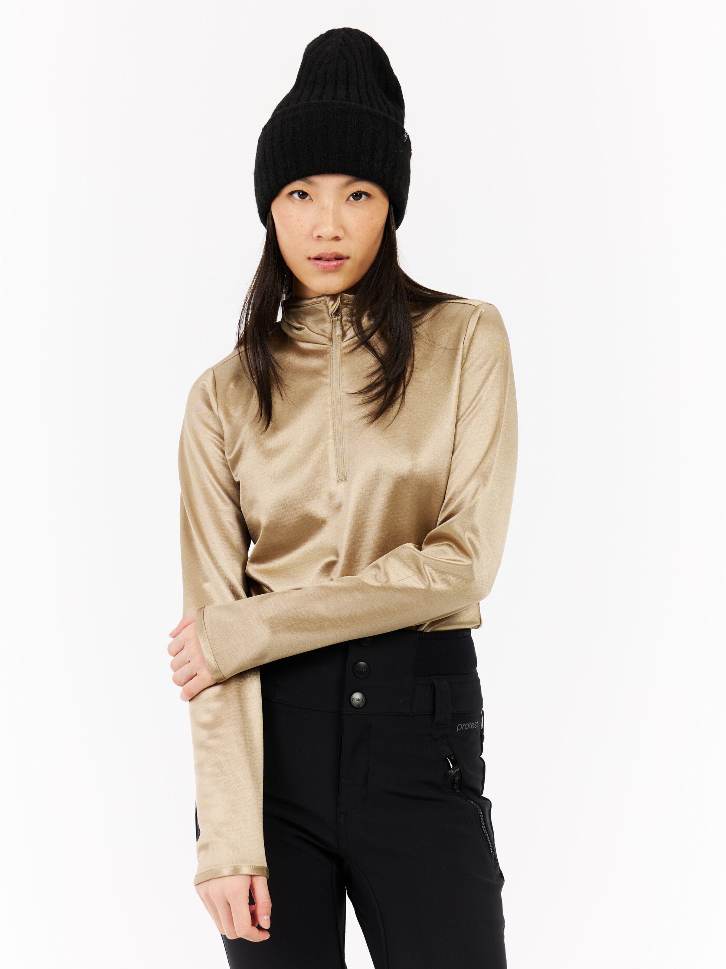 PROTEST Athletic Sweatshirt 'PRTLaga' in Brown: front