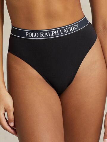 Polo Ralph Lauren Slip ' High Waist Tanga ' in Zwart: voorkant