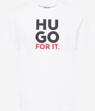 HUGO Red Тениска 'Dimentis' в бяло: отпред