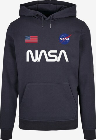 Merchcode Sweatshirt 'Nasa - Badges' in Blauw: voorkant