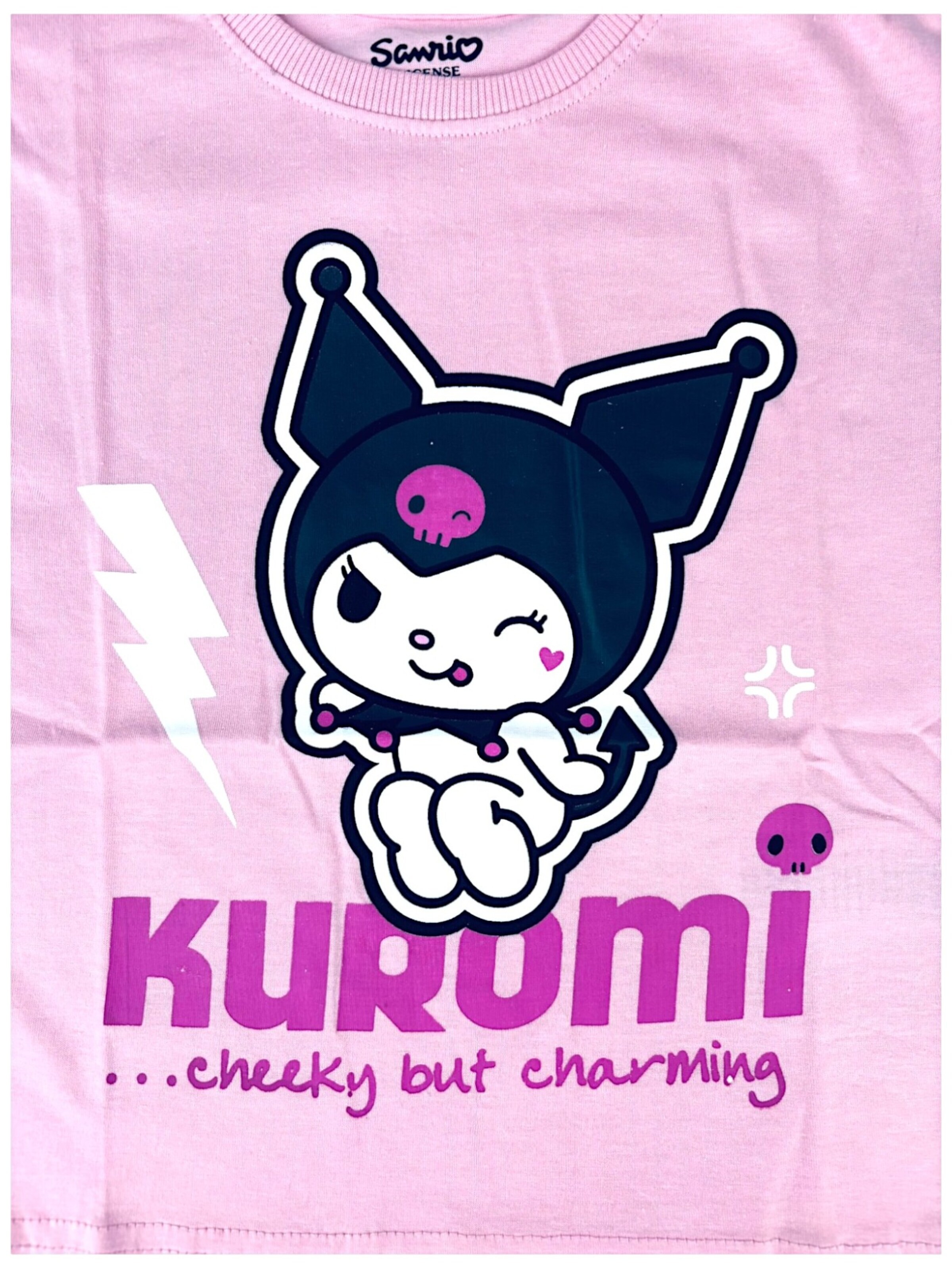 HELLO KITTY Shirt 'Hello Kitty Kuromi' in Pink
