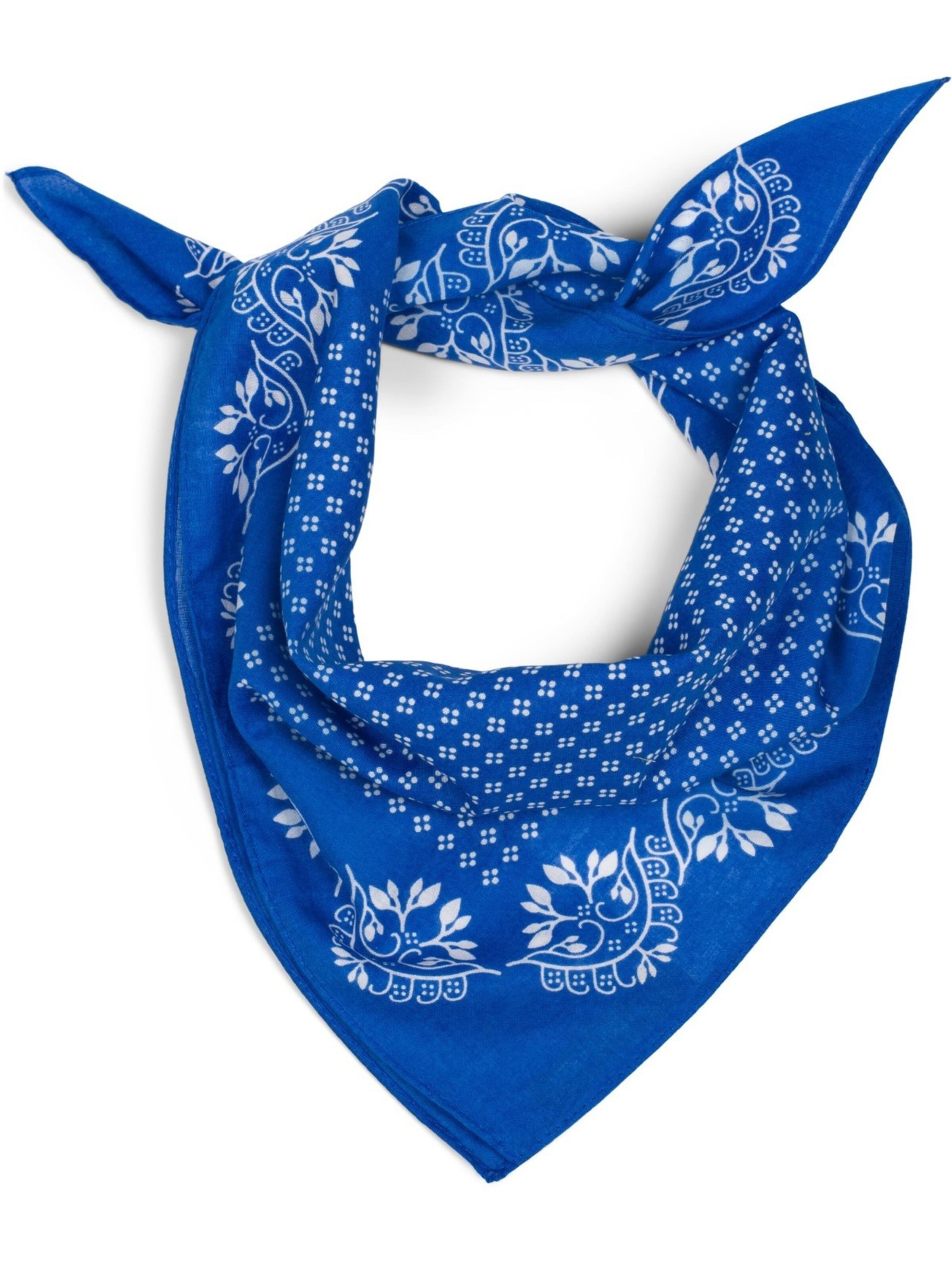 styleBREAKER Shawl 'Baumwolle Dreieckstuch mit Blümchen Muster' in Blue