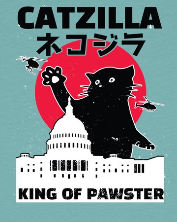 watabout.kids Shirt 'Catzilla' in Blue
