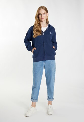 DreiMaster Maritim Zip-Up Hoodie 'Kilata' in Blue