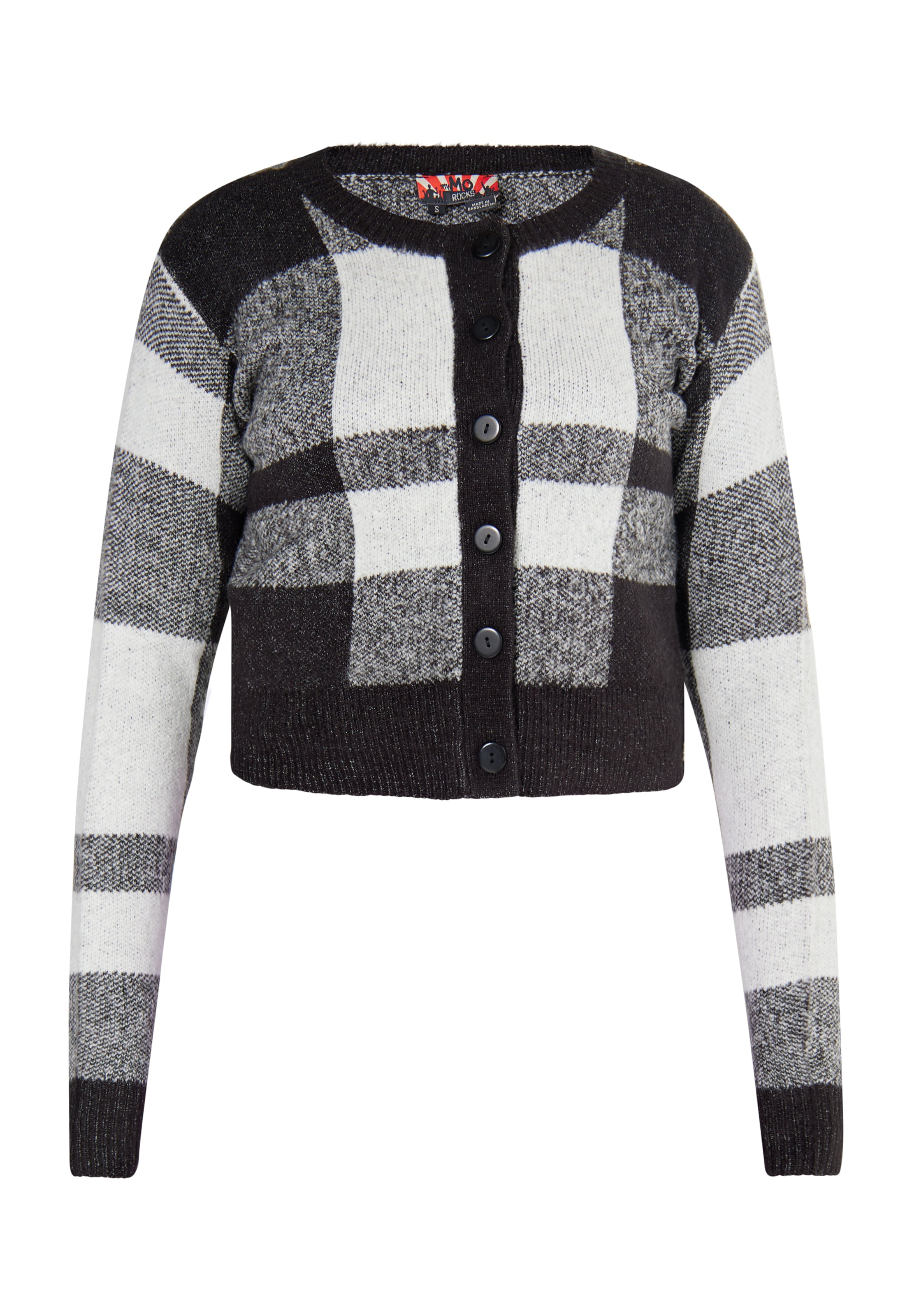 myMo ROCKS Вязаная кофта 'Blonda' в Черный: спереди