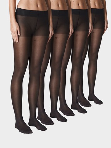 Bataillon Belette Tights 'Strumpfhose transparent 40DEN Damen (4er Pack) – semitransparent & reißfest' in Black: front