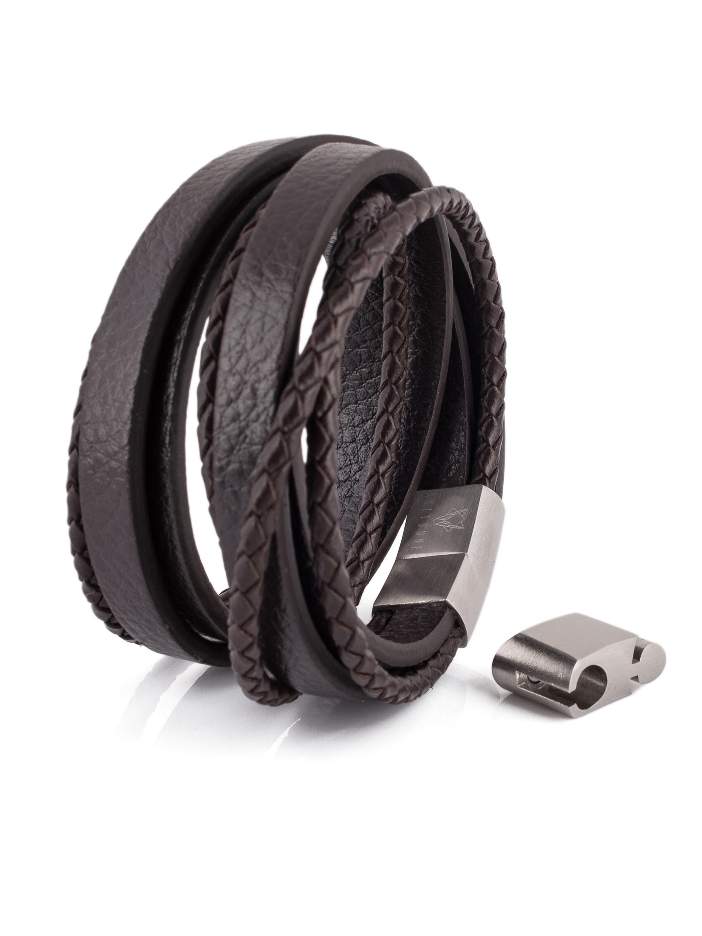 Akitsune Bracelet 'Dark Matter' in Silver: front