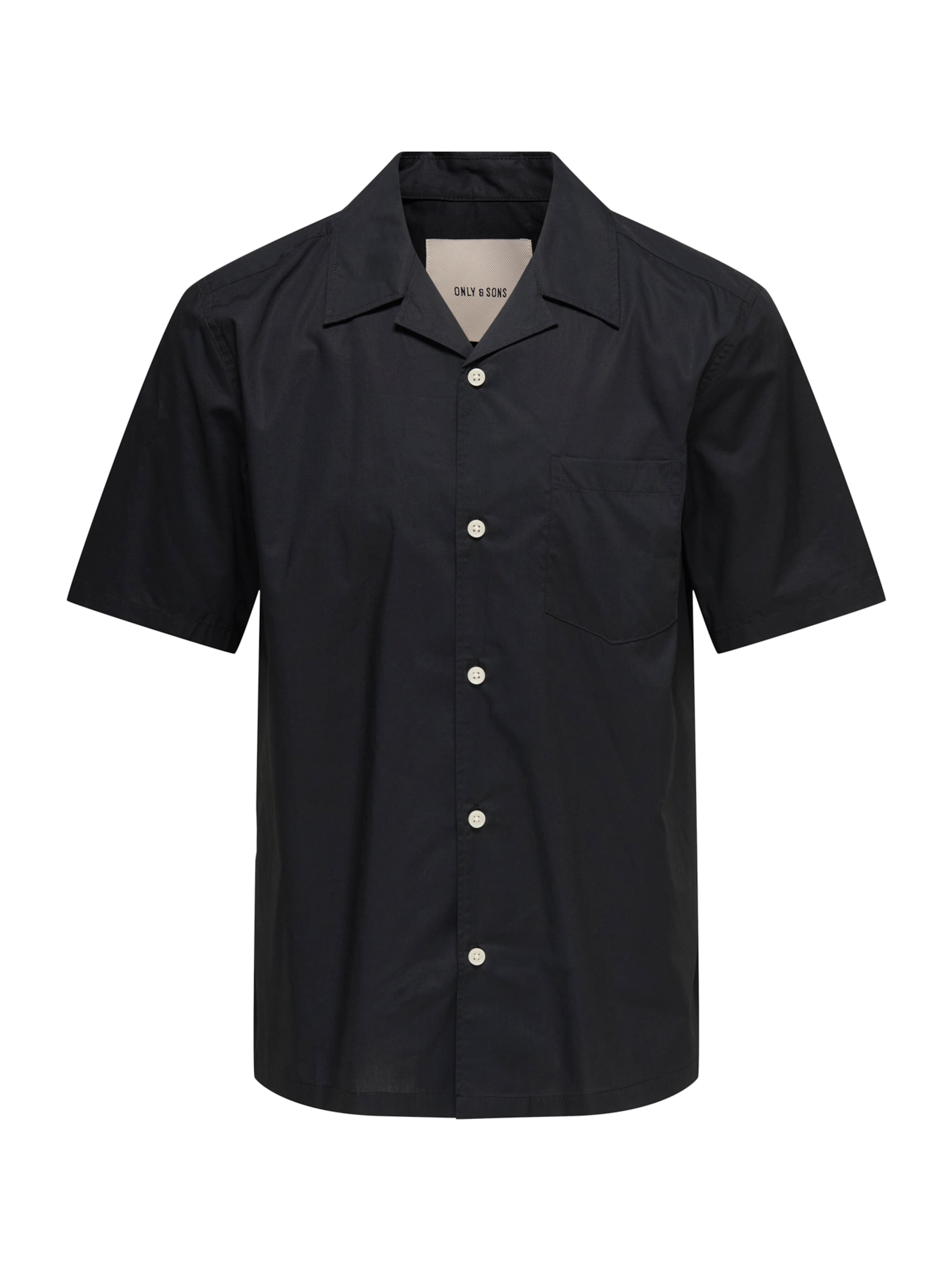 Only & Sons Regular fit Overhemd in Zwart: voorkant