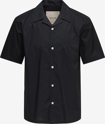 Only & Sons Regular Fit Hemd in Schwarz: Vorderseite