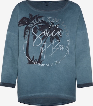 Soccx Sweatshirt mit 3/4-Arm und Artwork in Blau: predná strana