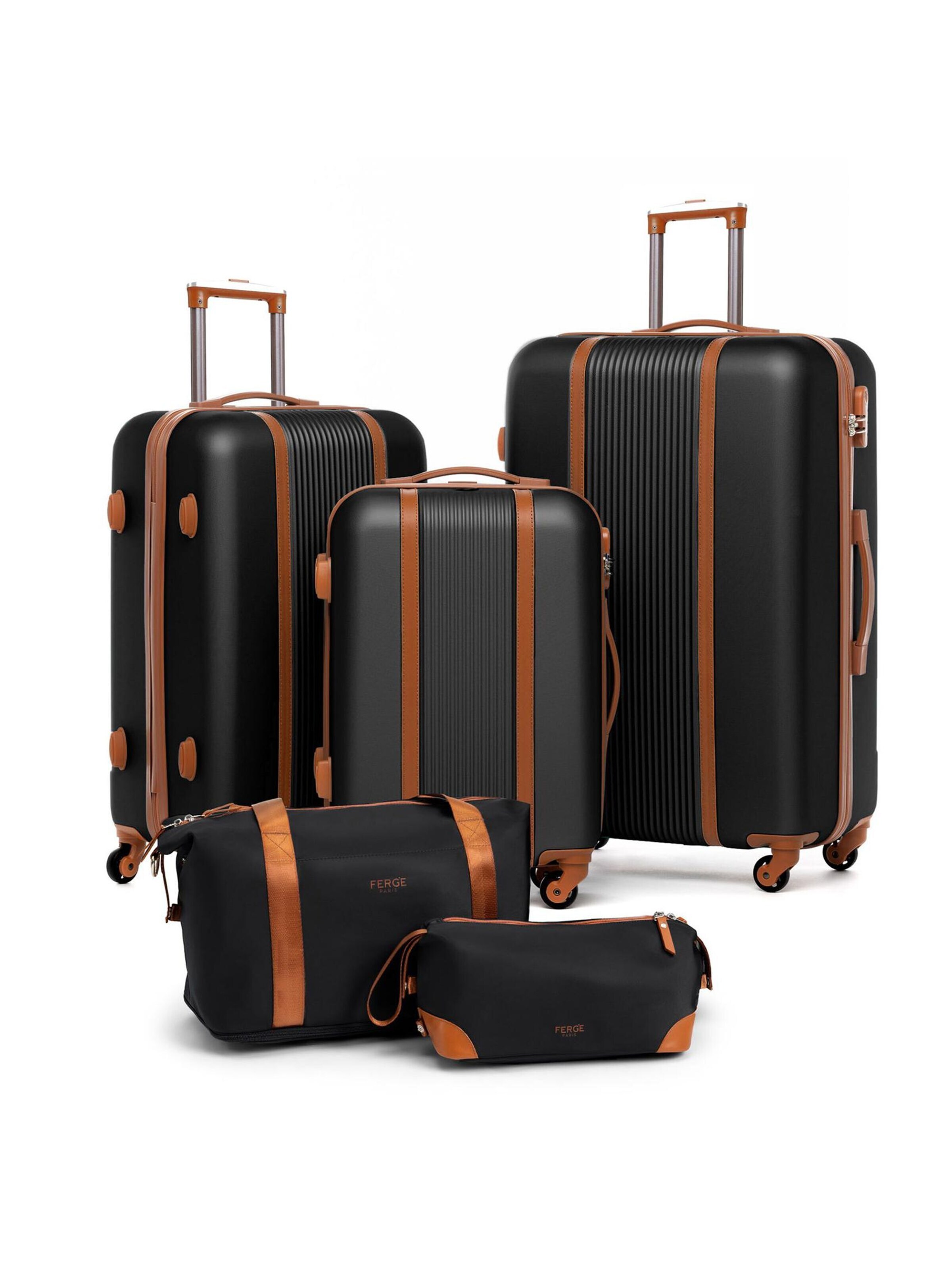 FERGÉ Kofferset '5 teilig Hartschale MILANO'‌‌‌‌‌‌‌ in Schwarz: Vorderseite