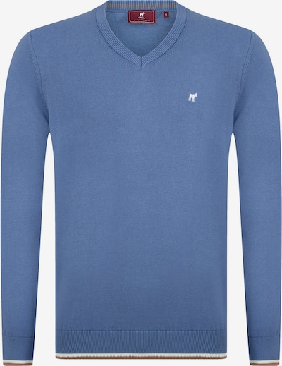 Williot Pullover in blau / braun / weiß, Produktansicht