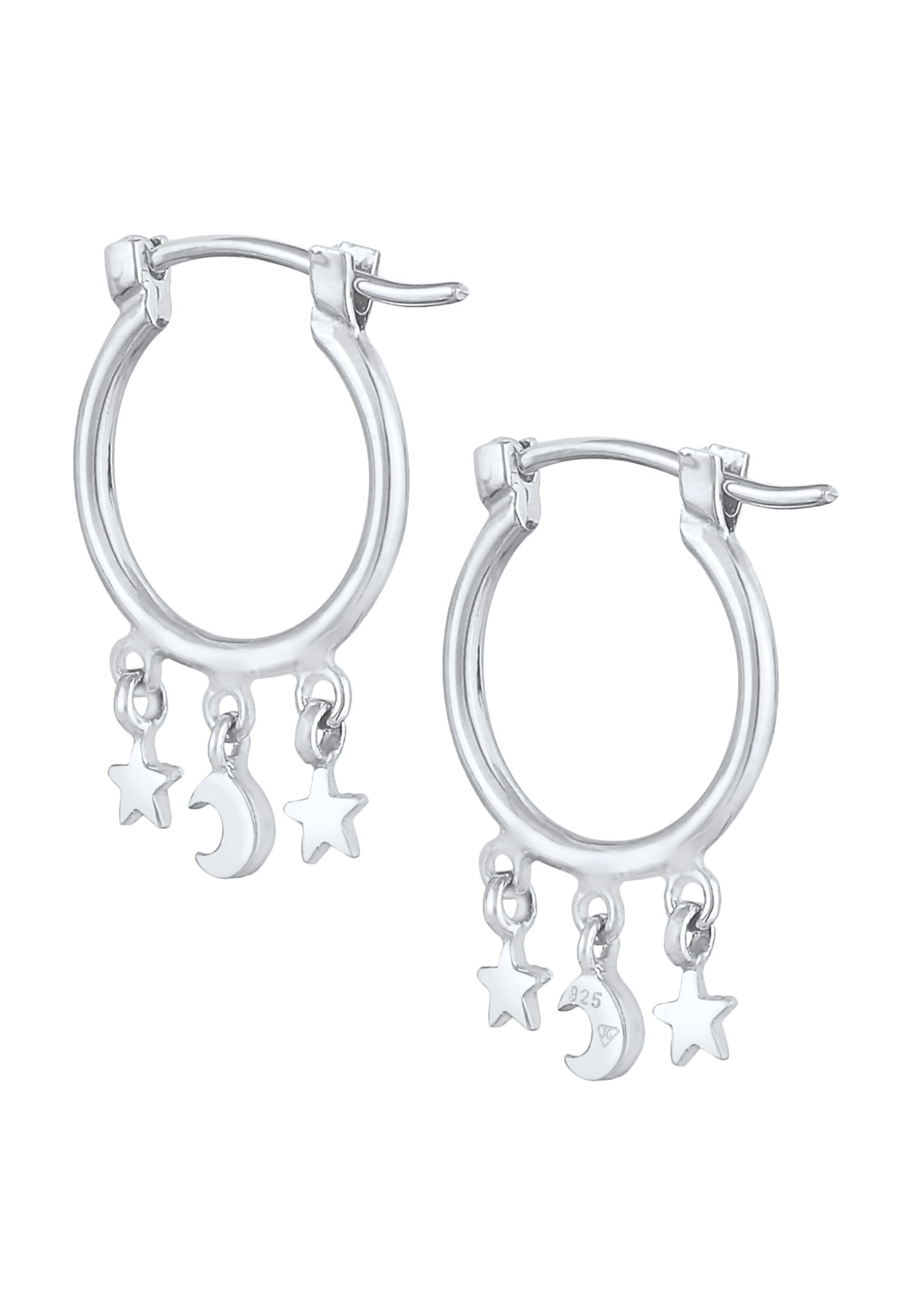 ELLI Ohrringe Astro, Halbmond, Sterne in Silber