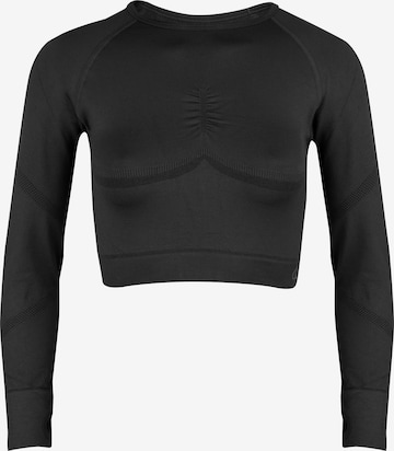 BeShaped Langarmshirt 'Power Up!' in Schwarz: Vorderseite