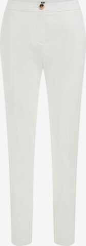 WE Fashion Slim fit Trousers with creases in White: front