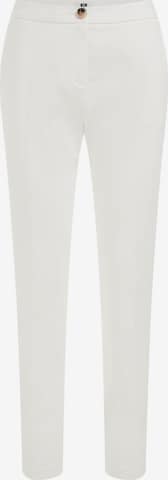 WE Fashion Slimfit Παντελόνι με τσάκιση σε λευκό: μπροστά